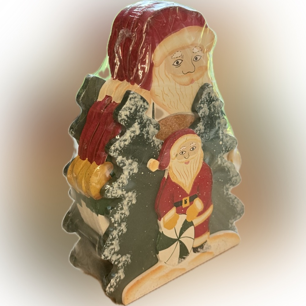 Vintage Santa Claus Holiday Coaster set NWT